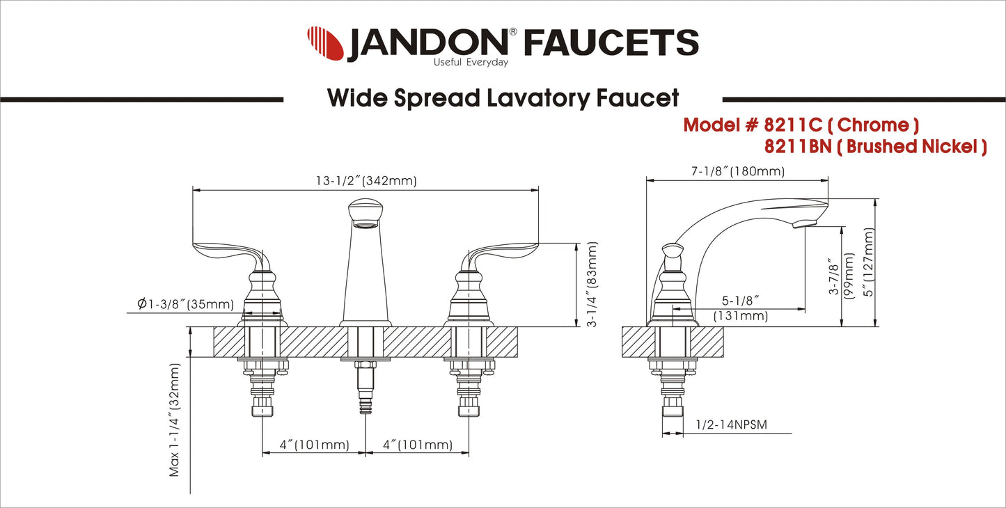 8211 • Wide Spread Lavatory Faucet