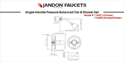 1104 • Single Handle Pressure Balanced Tub & Shower Set