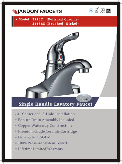 3113C • Single Handle Lavatory Faucet