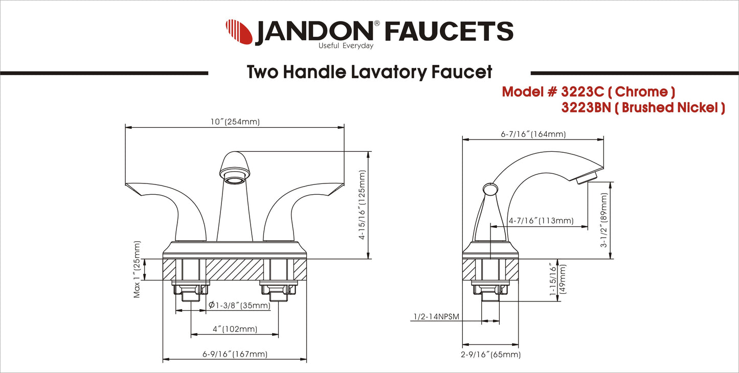 3223 • Two Handle Lavatory Faucet