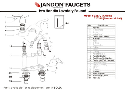 3253 • Two Handle Lavatory Faucet