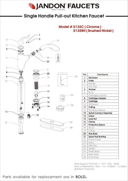 5135 • Single Handle Pull-Out Kitchen Faucet