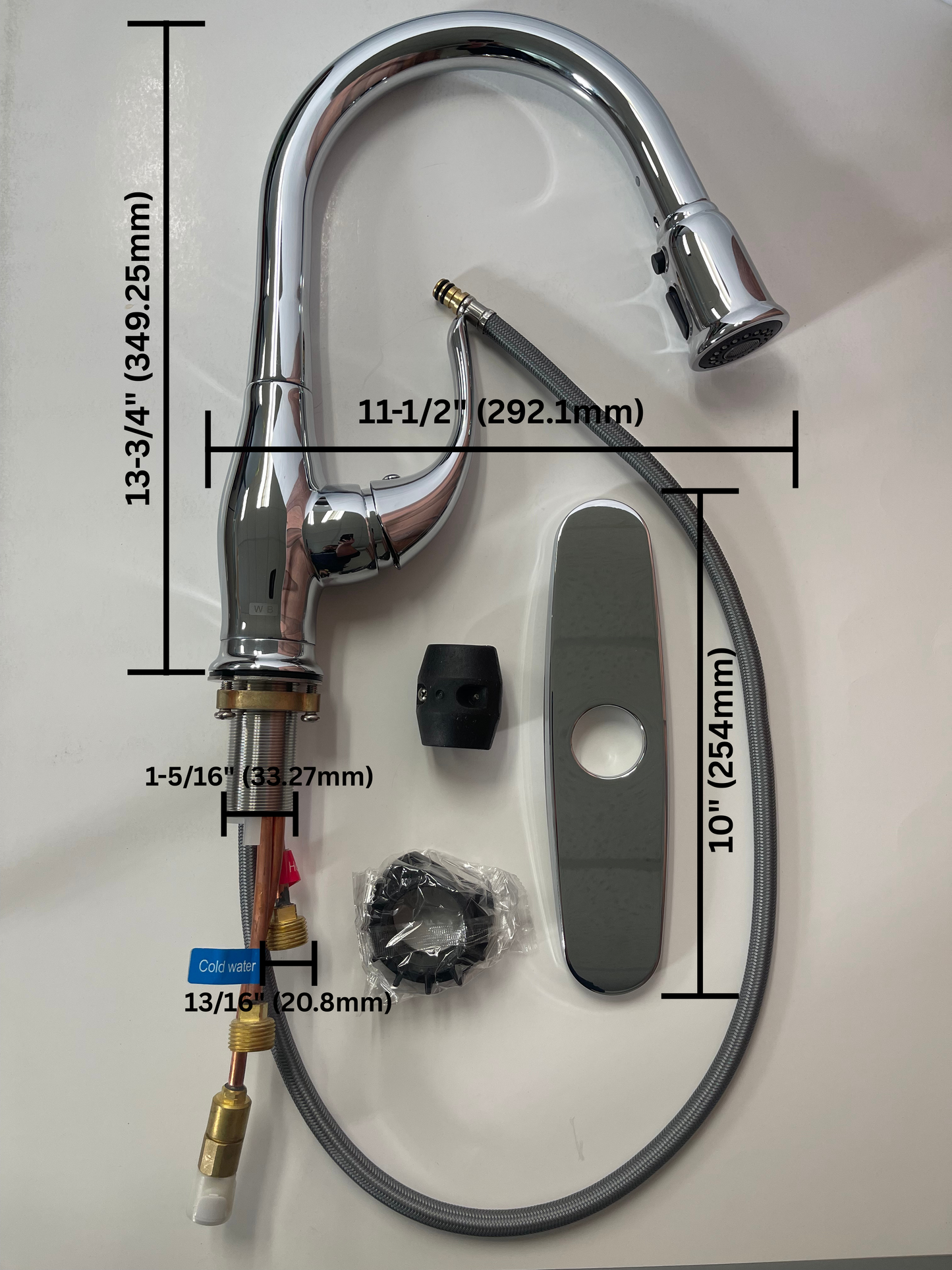 85032 14" Single Handle Kitchen Pull-Down Spray Faucet Chrome [OPEN BOX UNUSED]