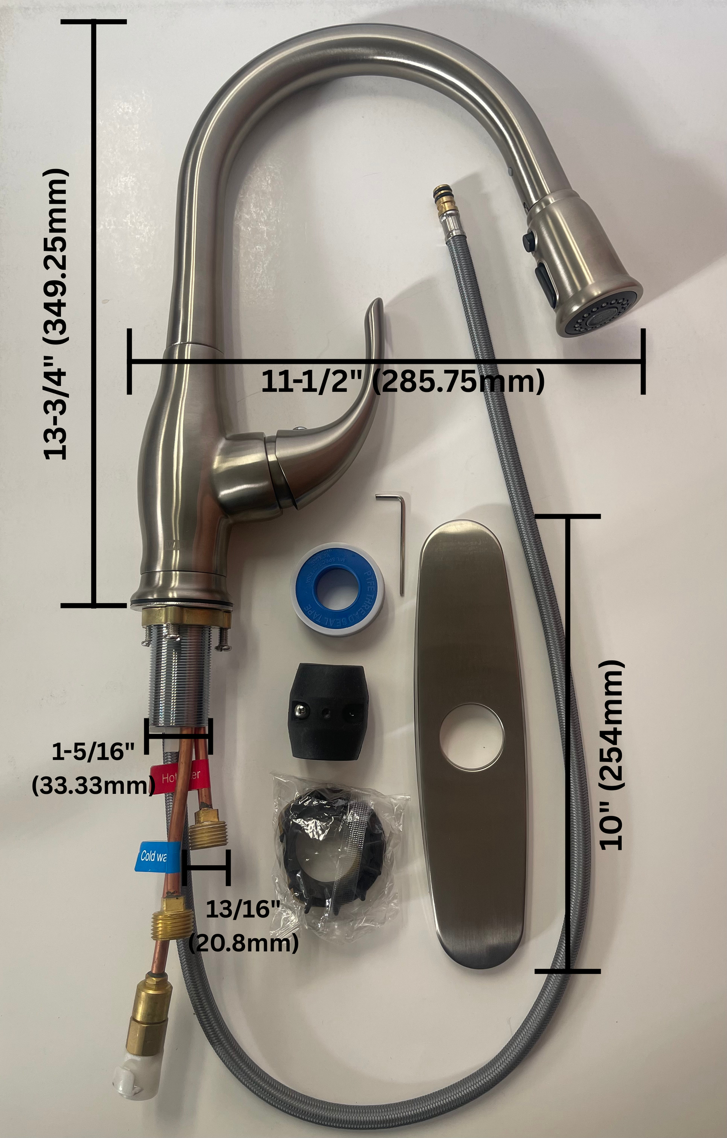 85033 14" Single Handle Kitchen Pull-Down Spray Faucet Brushed Nickel [OPEN BOX UNUSED]