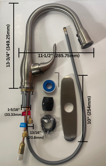 85033 14" Single Handle Kitchen Pull-Down Spray Faucet Brushed Nickel [OPEN BOX UNUSED]